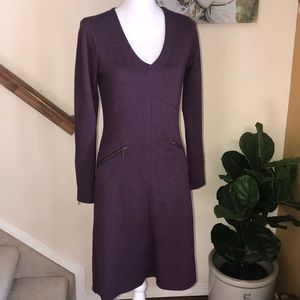Athleta purple stretchy knit long sleeve dress XS